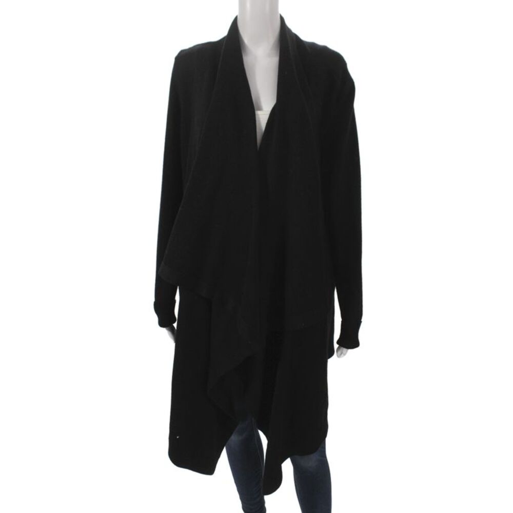 Strenesse Womens Black Designer Coatigan Long Sleeve Size 8